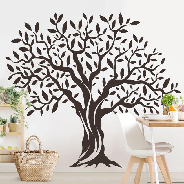 Wandsticker Olivenbaum mit Blättern