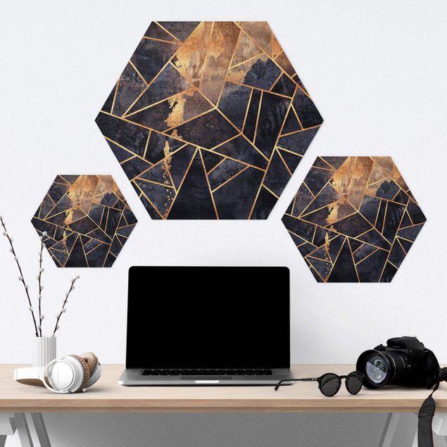 Hexagon Bild Forex - Onyx mit Gold
