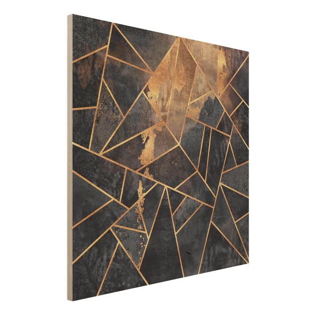 Holzbilder Muster Onyx mit Gold
