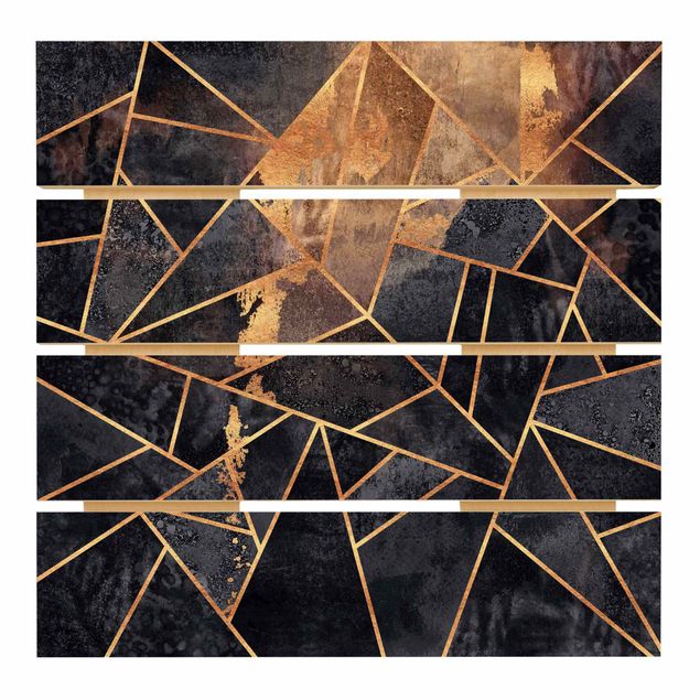 Holzbild - Onyx mit Gold - Quadrat