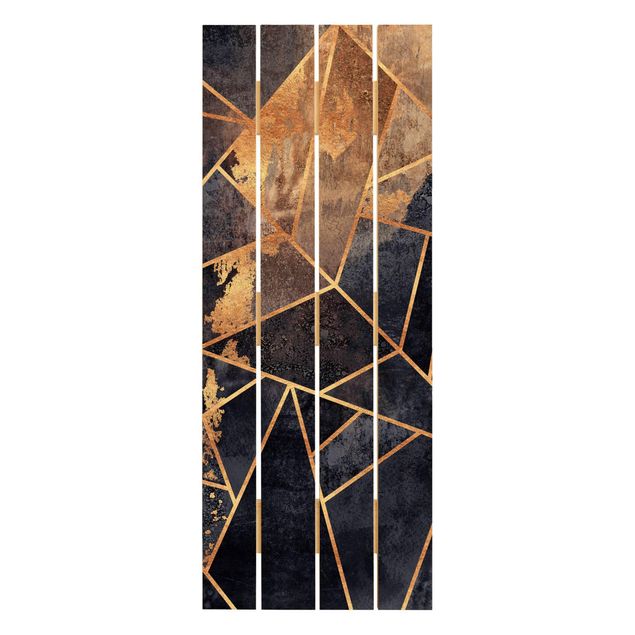 Holzbild - Onyx mit Gold - Hochformat