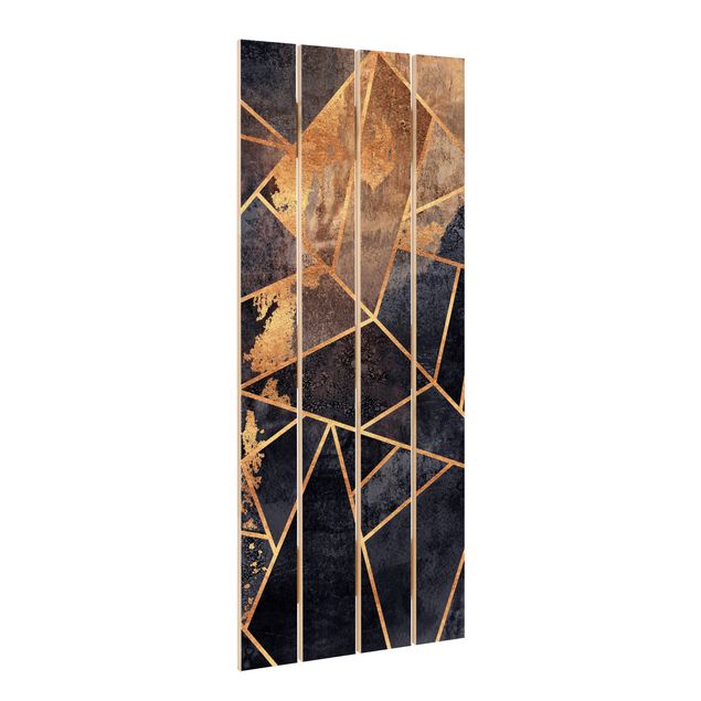 Holzbild - Onyx mit Gold - Hochformat