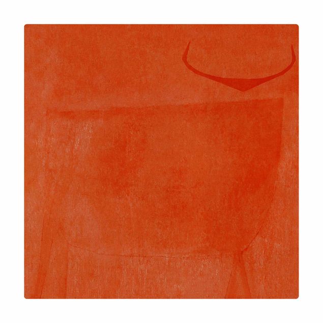 Kork-Teppich - Oranger Stier - Quadrat 1:1