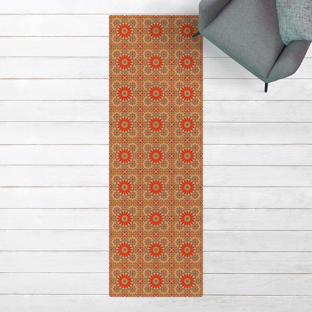 Teppich Läufer Orientalisches Muster mit bunten Kacheln
