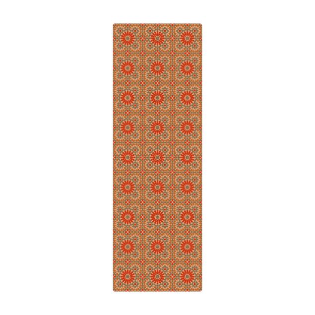 Kork-Teppich - Orientalisches Muster mit bunten Kacheln - Hochformat 1:2
