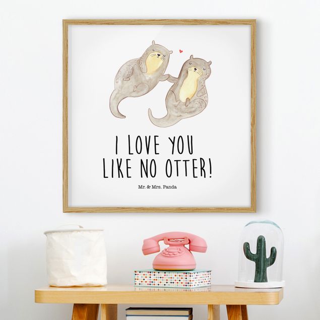 Sprüche Bilder mit Rahmen Mr. & Mrs. Panda - Otter - I Love You