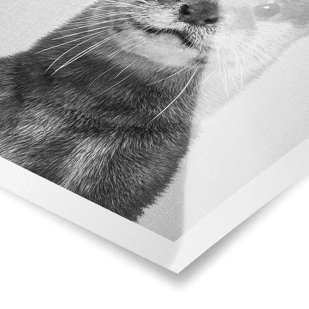 Poster - Otter Oswald Schwarz Weiß - Hochformat 3:4