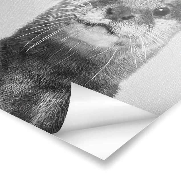 Poster - Otter Oswald Schwarz Weiß - Hochformat 3:4