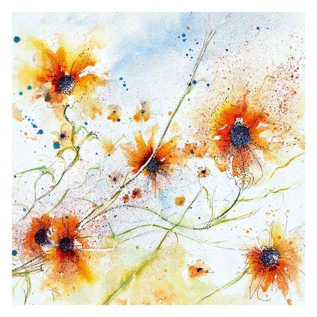Fototapete - Painted Flowers