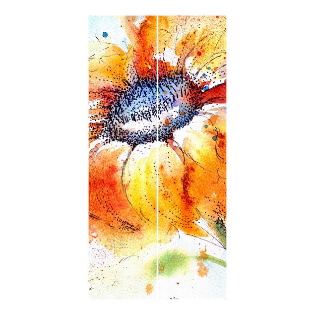 Schiebegardinen Set - Painted Sunflower - Flächenvorhänge