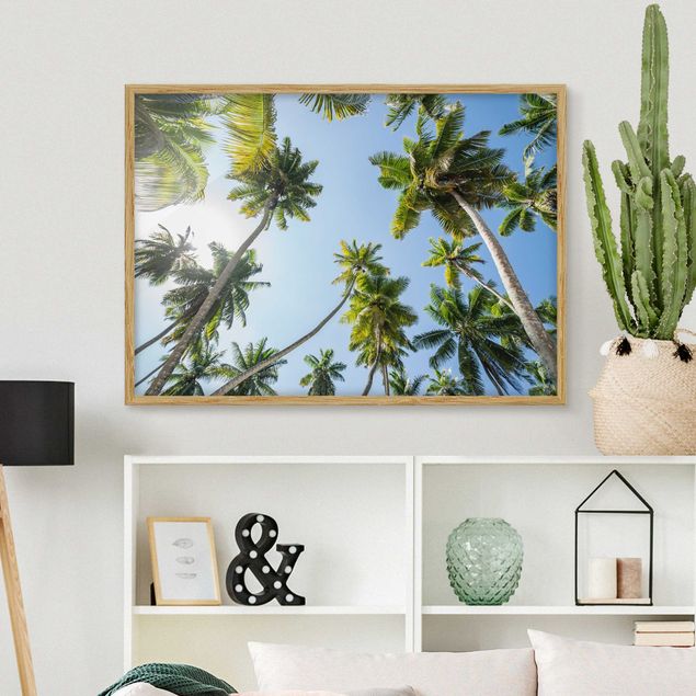 Moderne Bilder mit Rahmen Palmen Himmel