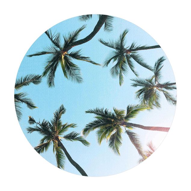 Runder Vinyl-Teppich - Palmengiganten im Himmel