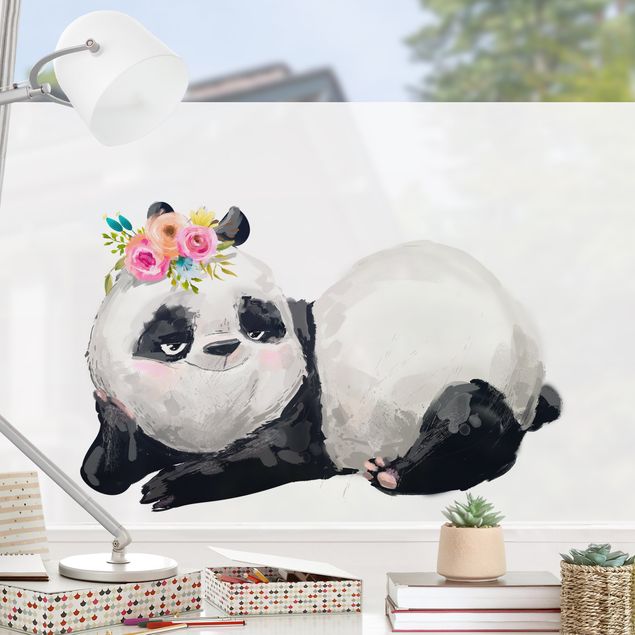 bunte Fensterfolie Panda Brian
