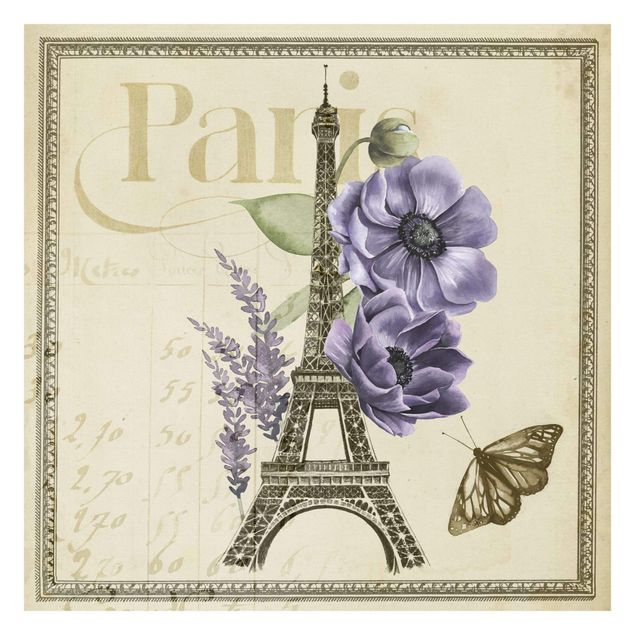 Fototapete - Paris Collage Eiffelturm