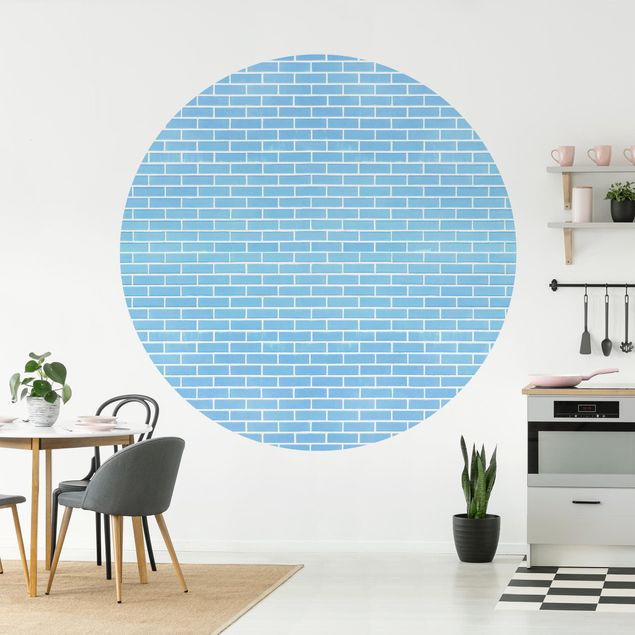 Design Tapeten Pastellblaue Ziegelwand
