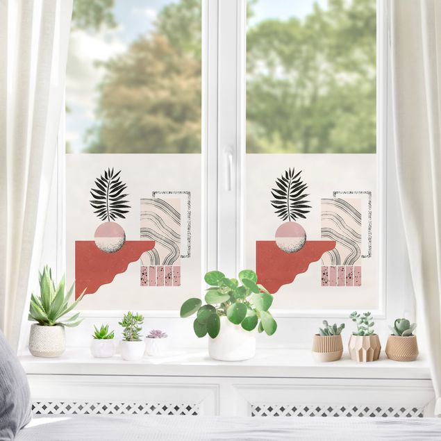 Fensterfolie - Sichtschutz - Pastellige Collage II - Fensterbilder