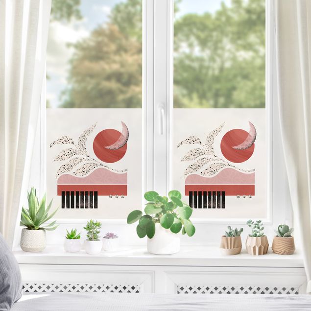 Fensterfolie - Sichtschutz - Pastellige Collage III - Fensterbilder