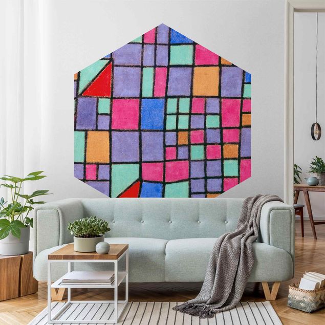 Hexagon Tapete Paul Klee - Glas-Fassade