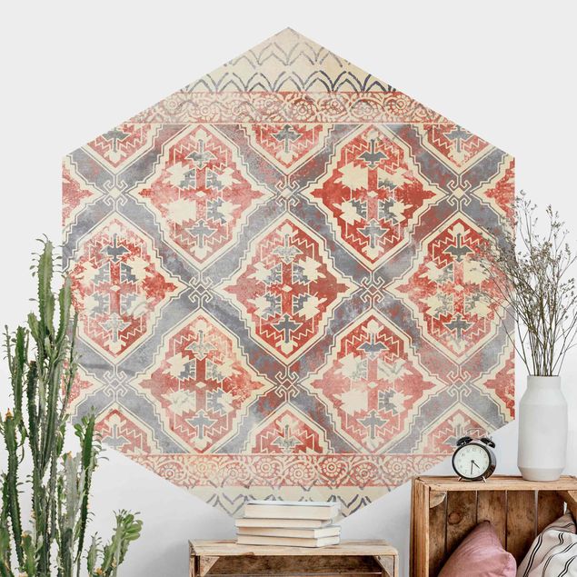 Orientalische Tapete Persisches Vintage Muster in Indigo II