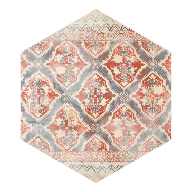 Tapeten Persisches Vintage Muster in Indigo II