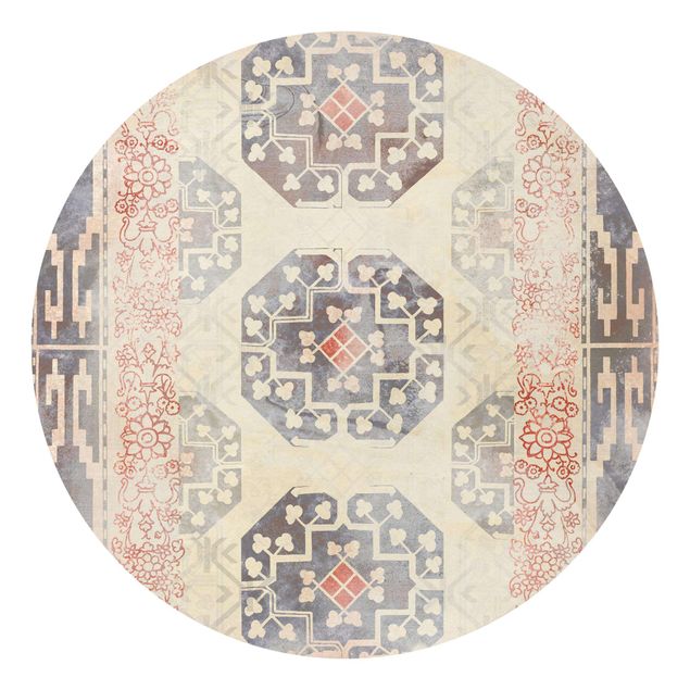 Moderne Tapeten Persisches Vintage Muster in Indigo IV