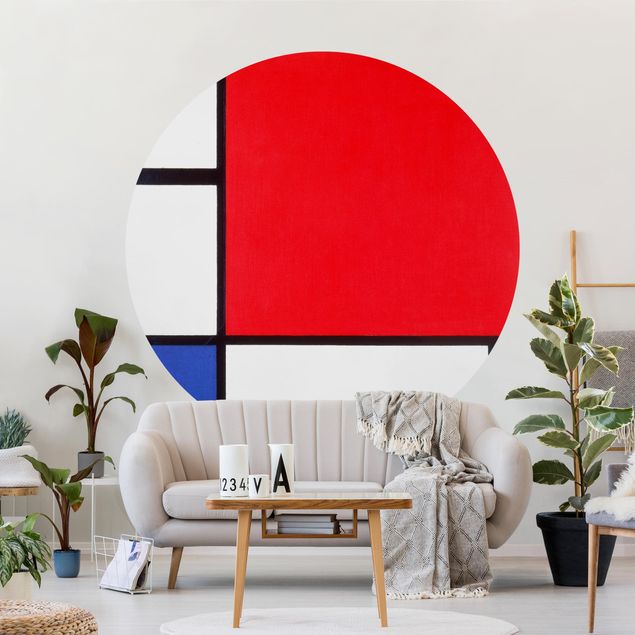 Design Tapeten Piet Mondrian - Komposition Rot Blau Gelb