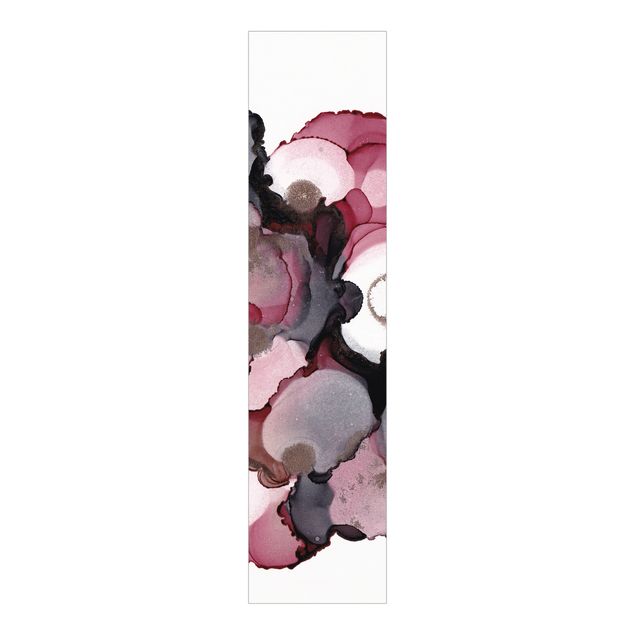 Schiebegardine abstrakt Pink-Beige Tropfen mit Roségold