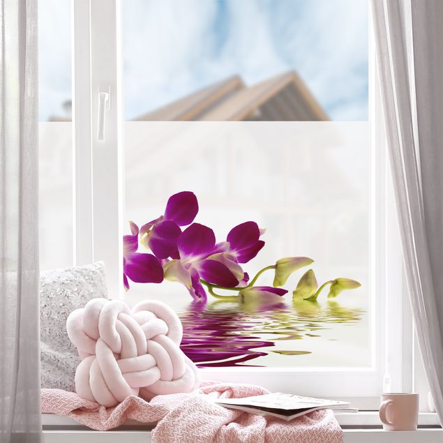 Fensterfolie selbstklebend, Sichtschutz, Blumen - Bunt