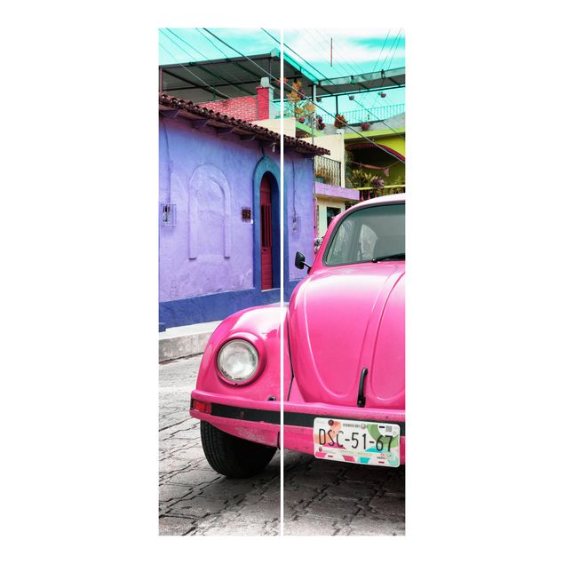 Schiebegardinen Set - Pink VW Beetle - Flächenvorhänge