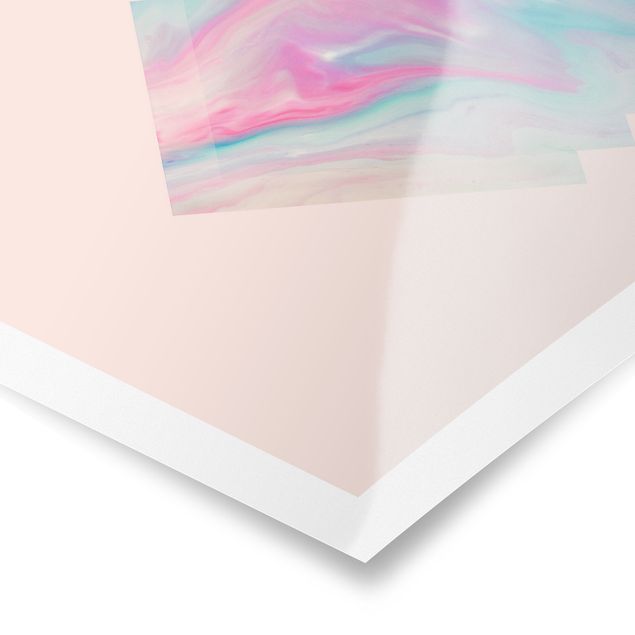 Poster - Pinkes Wasser Marmor - Hochformat 3:4