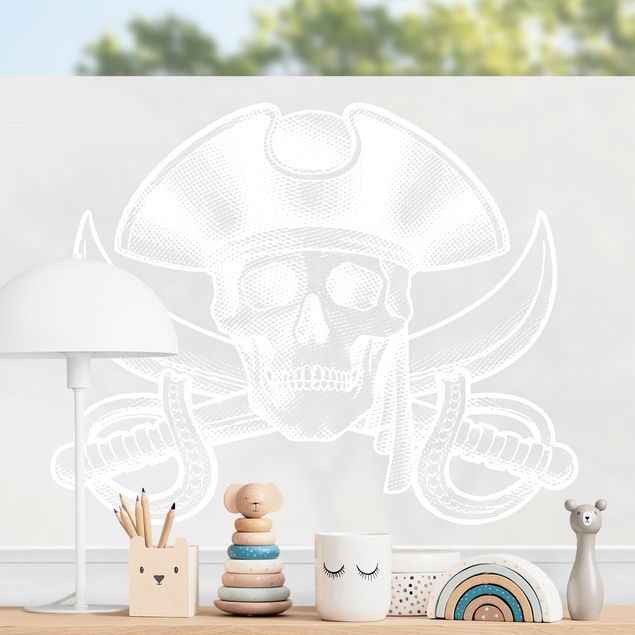 Klebefolie Fenster Piraten Logo