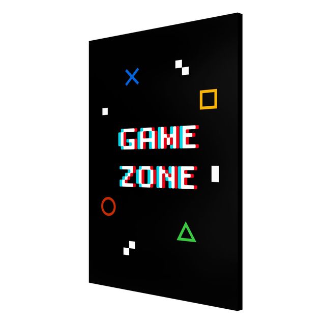 Magnettafel Motiv Pixel Spruch Game Zone