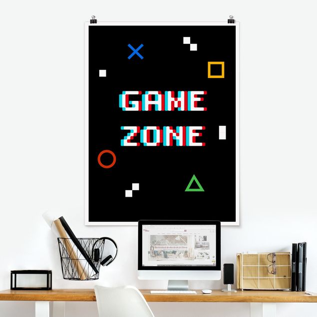 Wand Poster XXL Pixel Spruch Game Zone