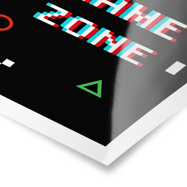 Poster - Pixel Spruch Game Zone - Hochformat 2:3