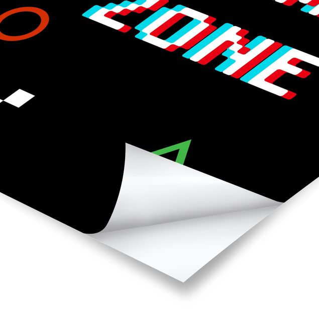 Poster - Pixel Spruch Game Zone - Hochformat 3:4
