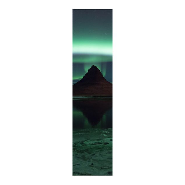 Schiebegardinen Set - Polarlicht in Island - Flächenvorhänge