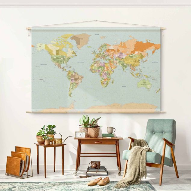 Wandtücher Politische Weltkarte