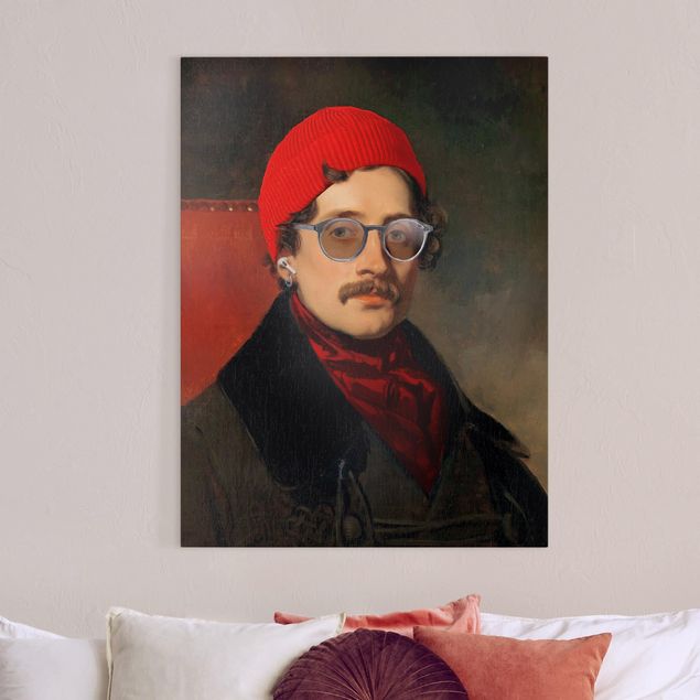 moderne Bilder auf Leinwand Portrait eines Hipsters