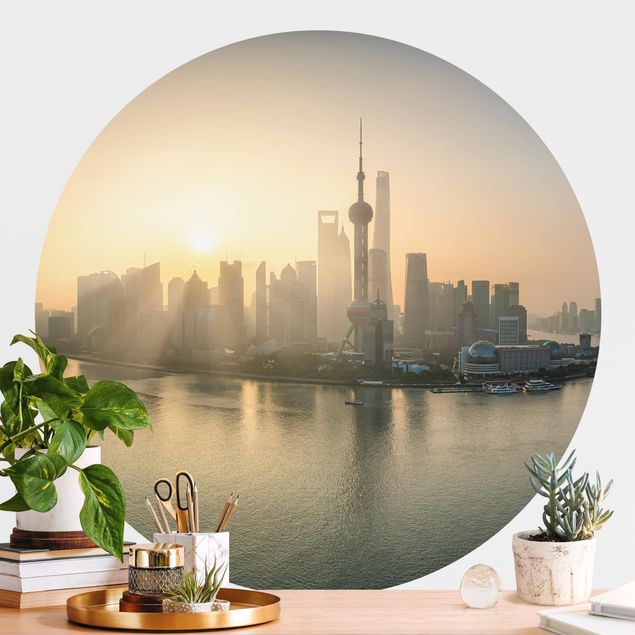 Design Tapeten Pudong bei Sonnenaufgang