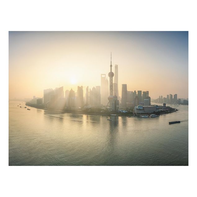 Bilder auf Hartschaumplatte Pudong bei Sonnenaufgang