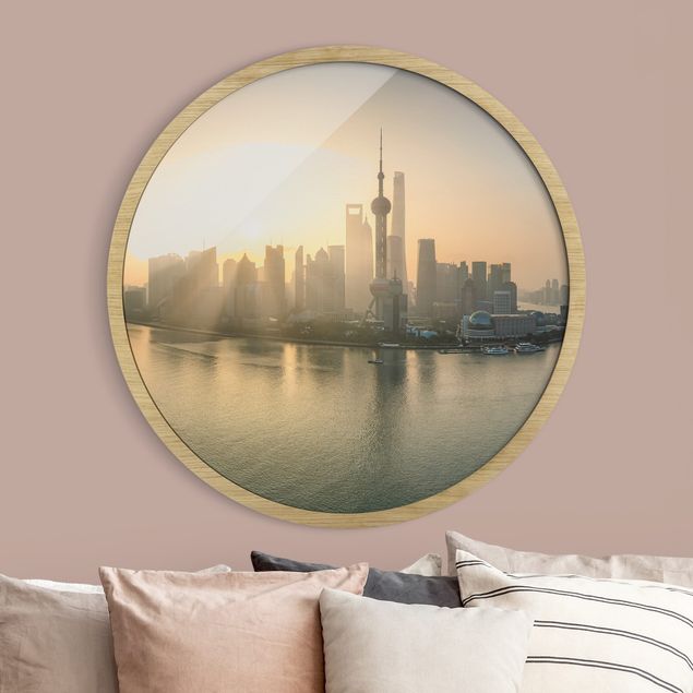 Moderne Bilder mit Rahmen Pudong bei Sonnenaufgang