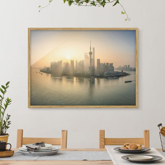 Moderne Bilder mit Rahmen Pudong bei Sonnenaufgang