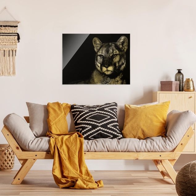 Wandbilder Puma vor Schwarz