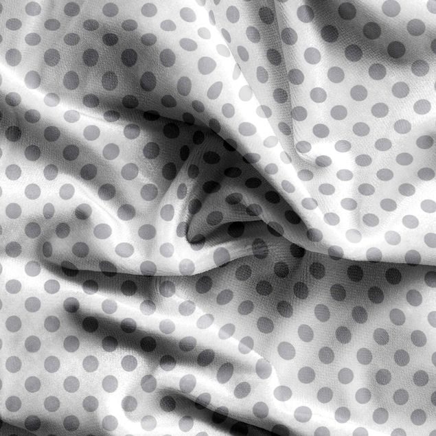 Vorhang blickdicht Punkte Grau auf Weiß