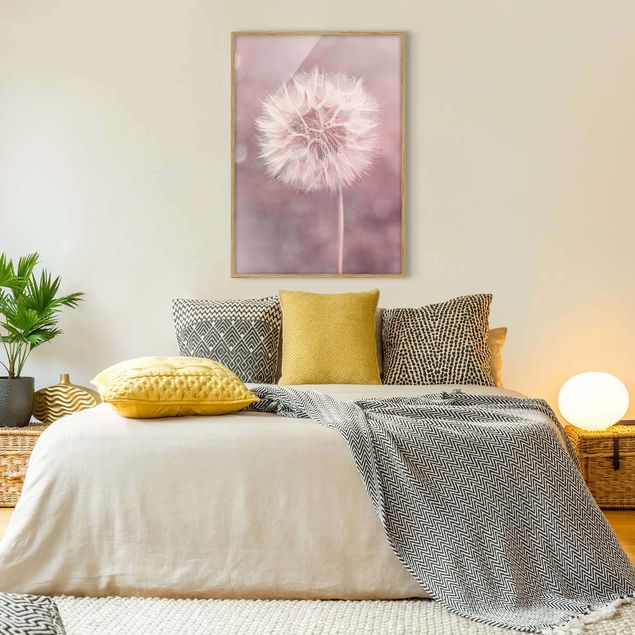 Moderne Bilder mit Rahmen Pusteblume Bokeh rosa
