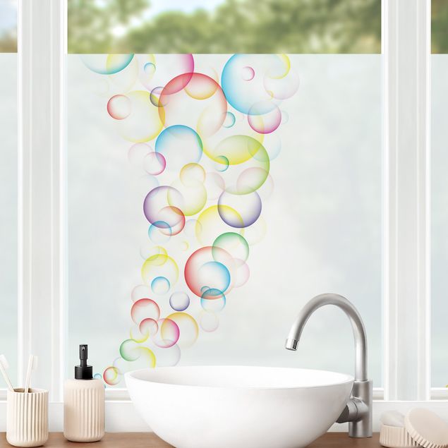 Fensterfolie bunt Rainbow Bubbles