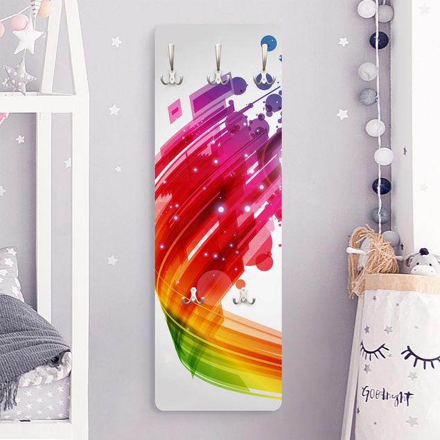Garderobe Muster Rainbow Wave and Bubbles