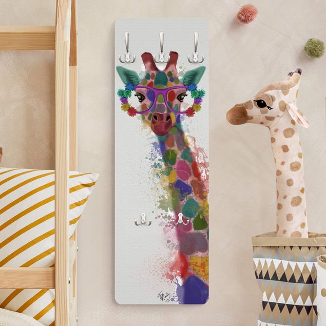 Garderobe - Regenbogen Splash Giraffe