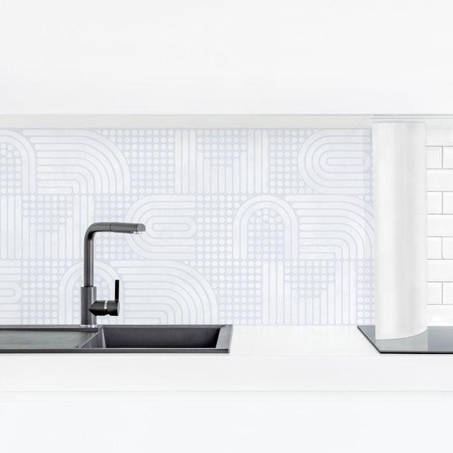 Küchenrückwand - Regenbogenmuster in Weiß