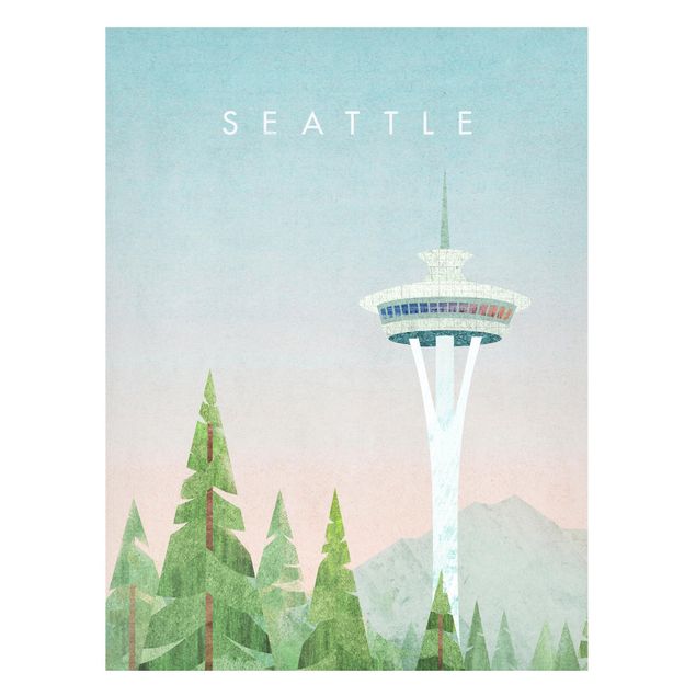 Magnettafeln Syklines Reiseposter - Seattle